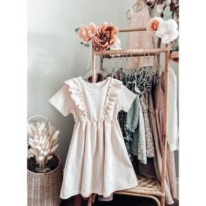 New Darling Minimalist Natural Frilly Twirl Dress 6/7